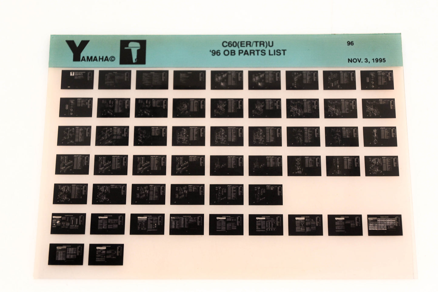 OEM Yamaha YN021-65 1996 C60(ER/TR)U Outboard Parts List Microfiche