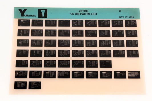 OEM Yamaha YN021-68 1996 70TRU Outboard Parts List Microfiche