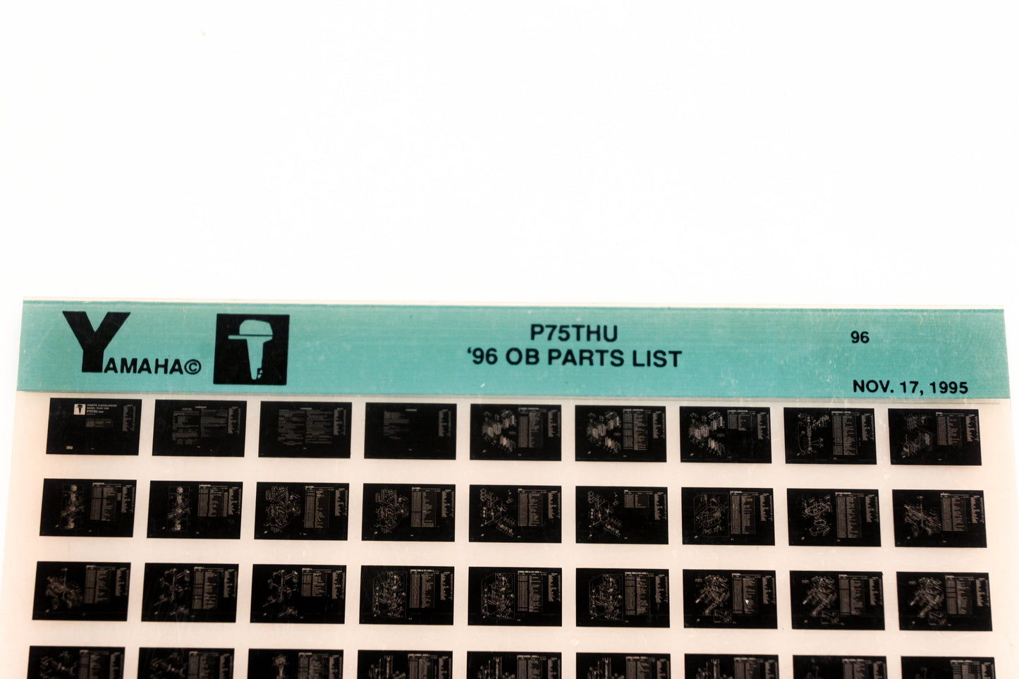 OEM Yamaha YN021-69 1996 P75THU Outboard Parts List Microfiche
