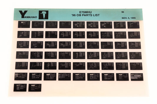 OEM Yamaha YN021-70 1996 E75MHU Outboard Parts List Microfiche