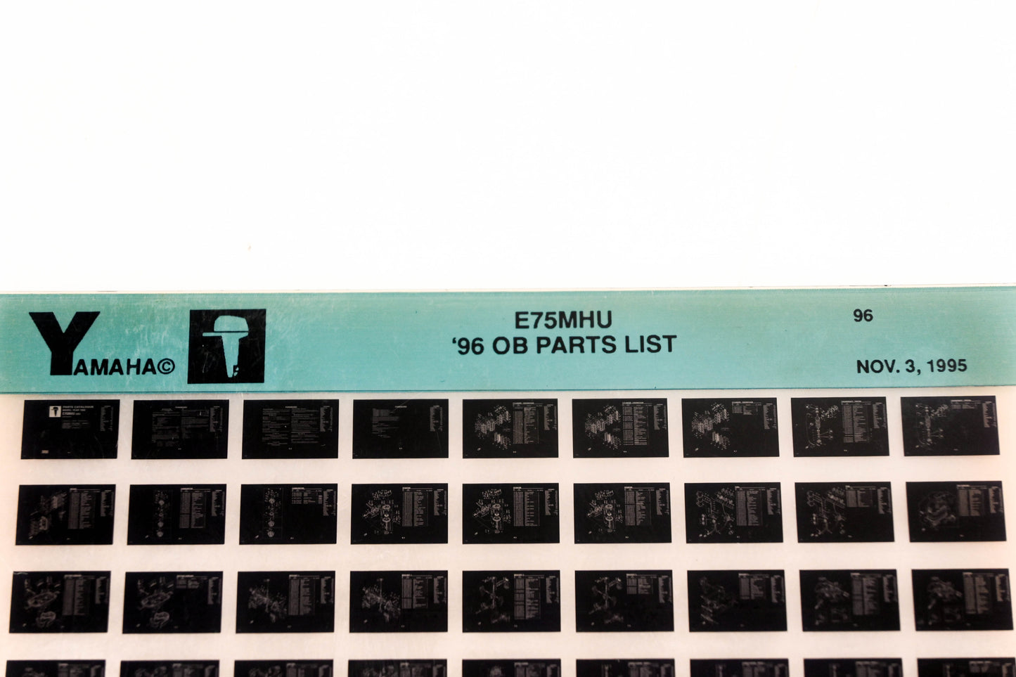 OEM Yamaha YN021-70 1996 E75MHU Outboard Parts List Microfiche