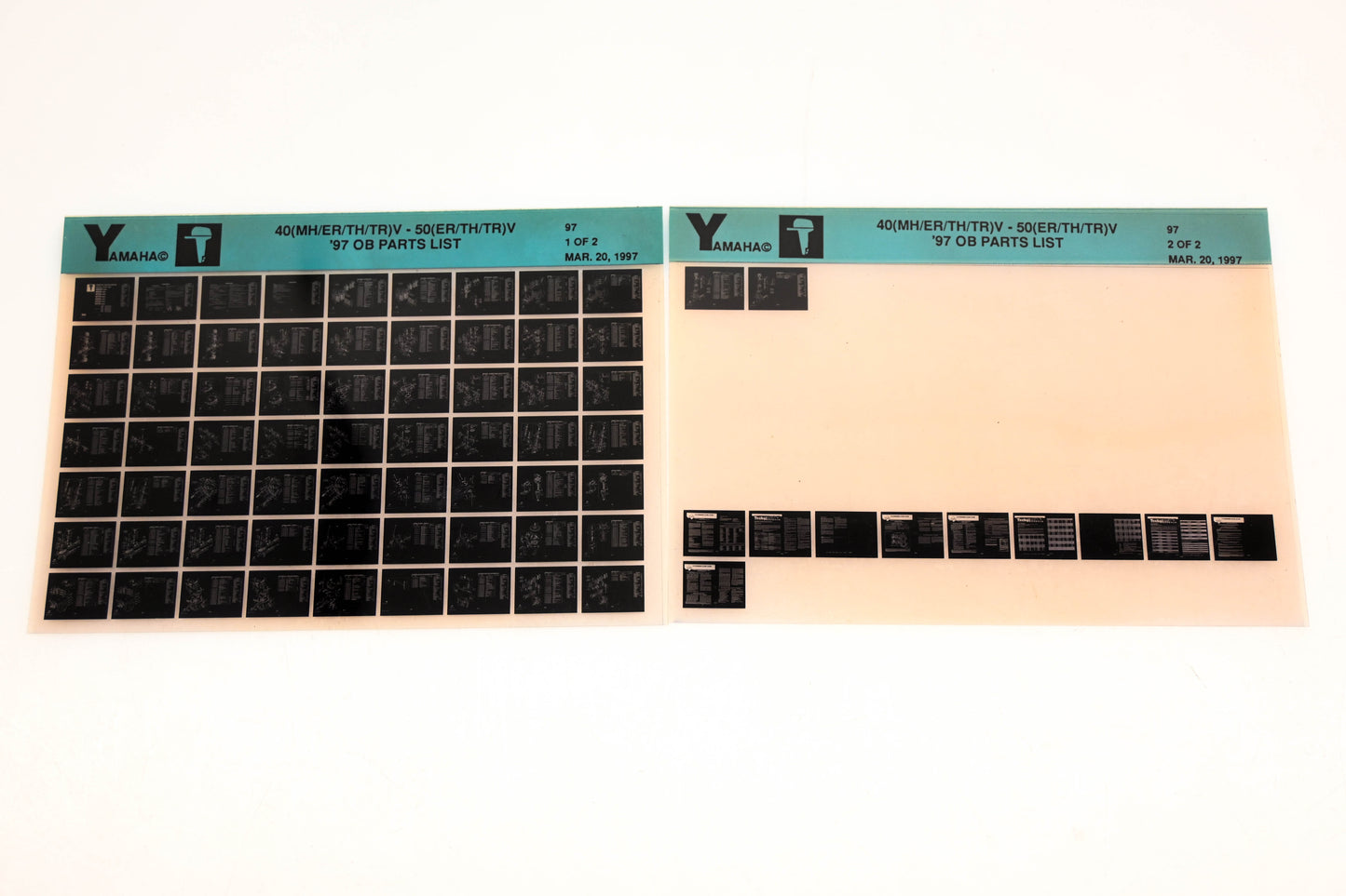 OEM Yamaha YN008-35 1997 40(MH/ER/TH/TR)V-50(ER/TH/TR)V Parts List Microfiche Lot