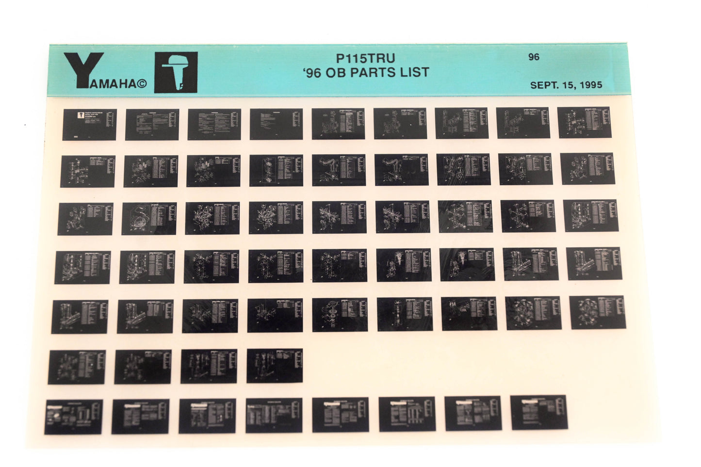 OEM Yamaha YN008-38 1996 P115TRU Outboard Parts List Microfiche