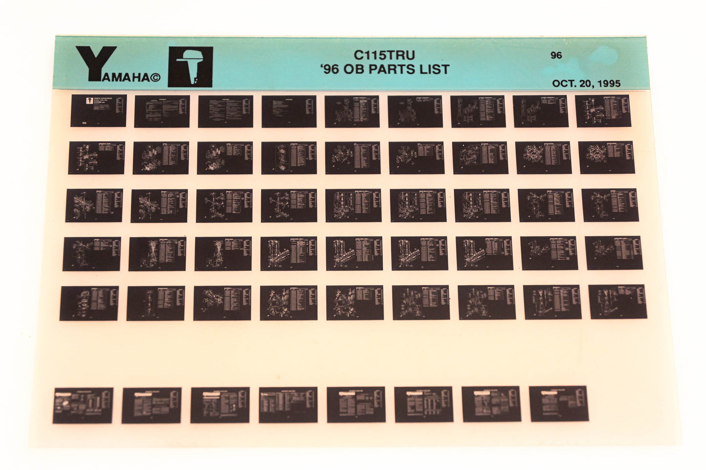 OEM Yamaha YN008-40 1996 C115TRU Outboard Parts List Microfiche