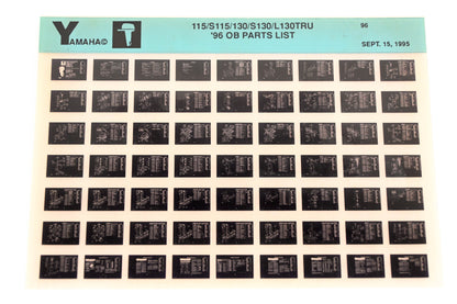 OEM Yamaha YN008-42 1996 115/S115/130/S130/L130TRU Outboard Parts List Microfiche
