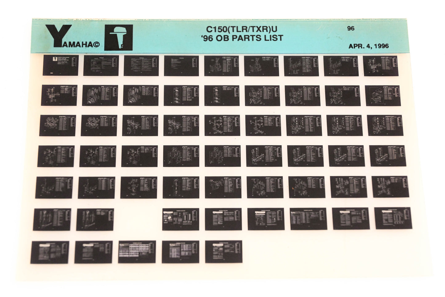 OEM Yamaha YN008-44 1996 C150(TLR/TXR)U Outboard Parts List Microfiche