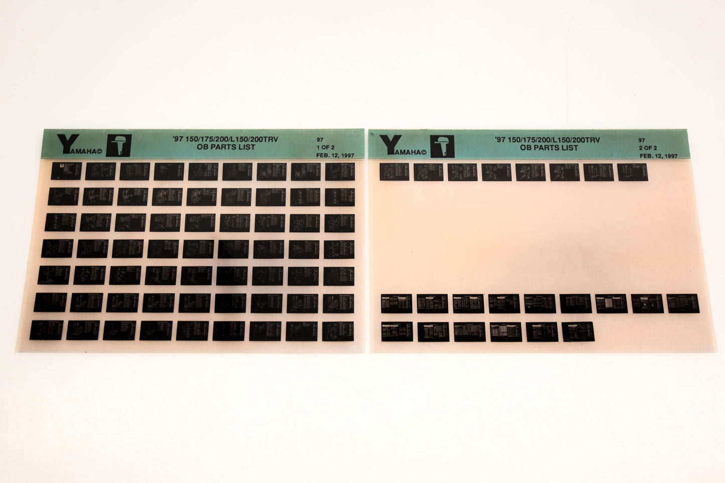 OEM Yamaha YN008-45 1997 150/175/200/L150/200TRV Outboard Parts List Microfiche Lot