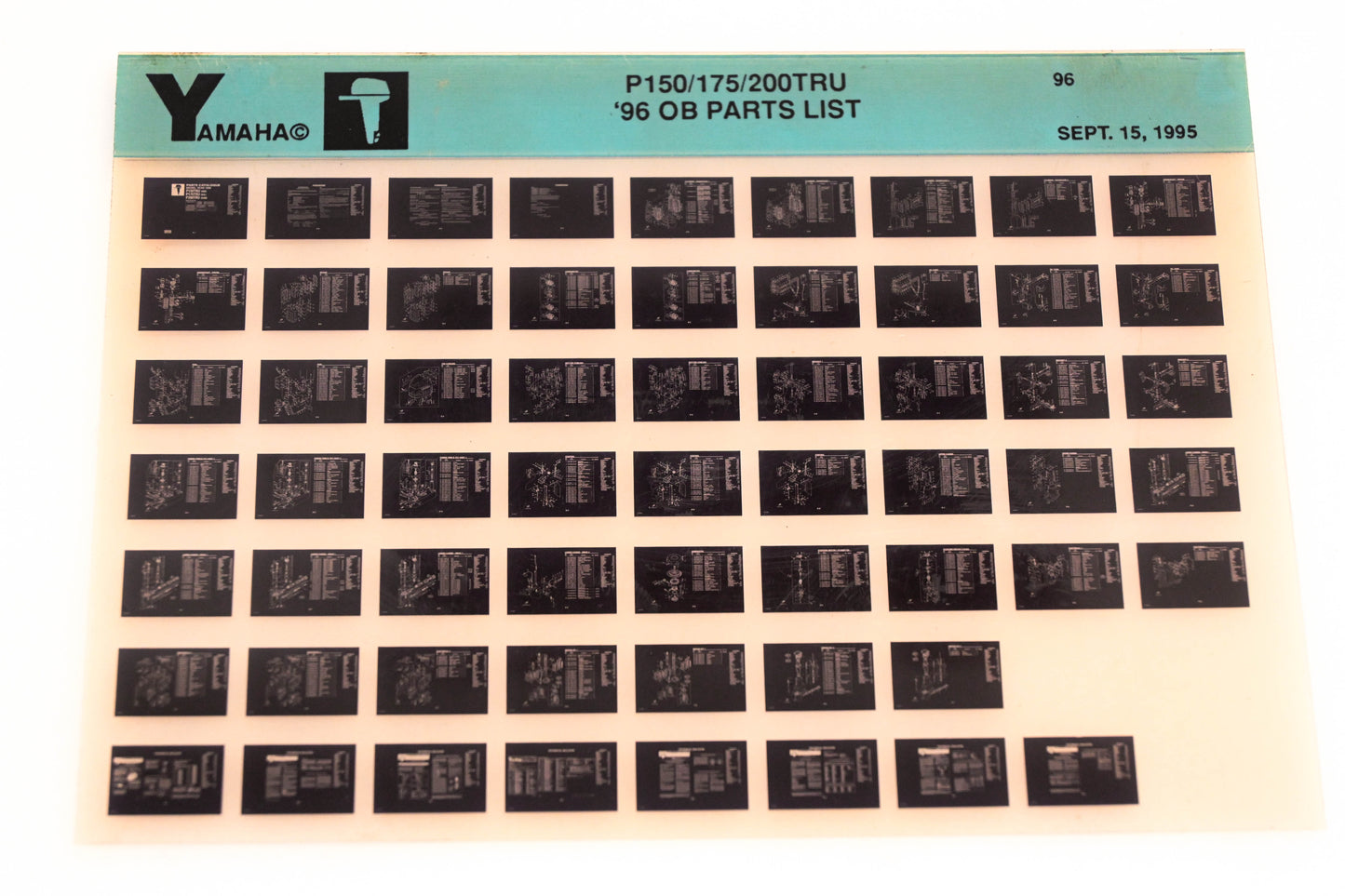 OEM Yamaha YN008-46 1996 P150/175/200TRU Outboard Parts List Microfiche