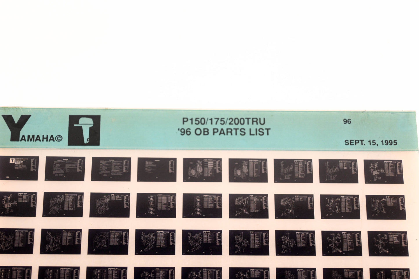 OEM Yamaha YN008-46 1996 P150/175/200TRU Outboard Parts List Microfiche