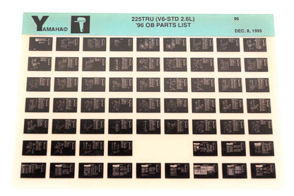 OEM Yamaha YN008-47 1996 225TRU (V6-STD 2.6L) Outboard Parts List Microfiche