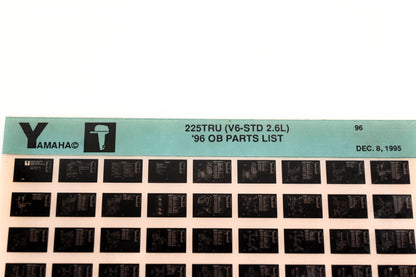 OEM Yamaha YN008-47 1996 225TRU (V6-STD 2.6L) Outboard Parts List Microfiche