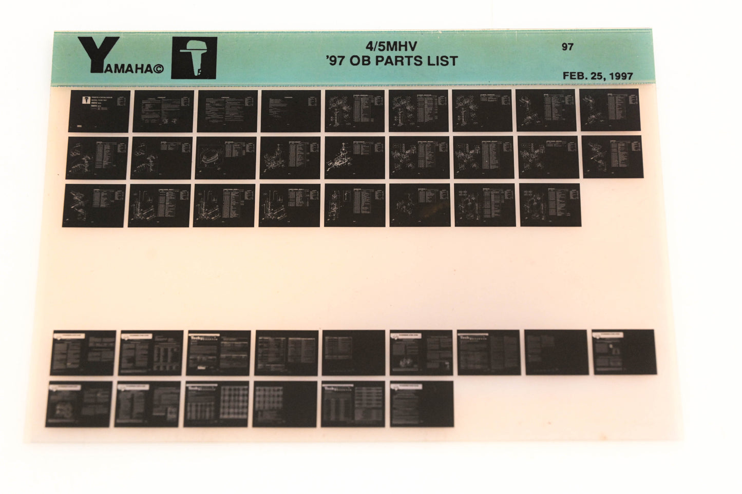 OEM Yamaha YN008-50 1997 4/5MHV Outboard Parts List Microfiche