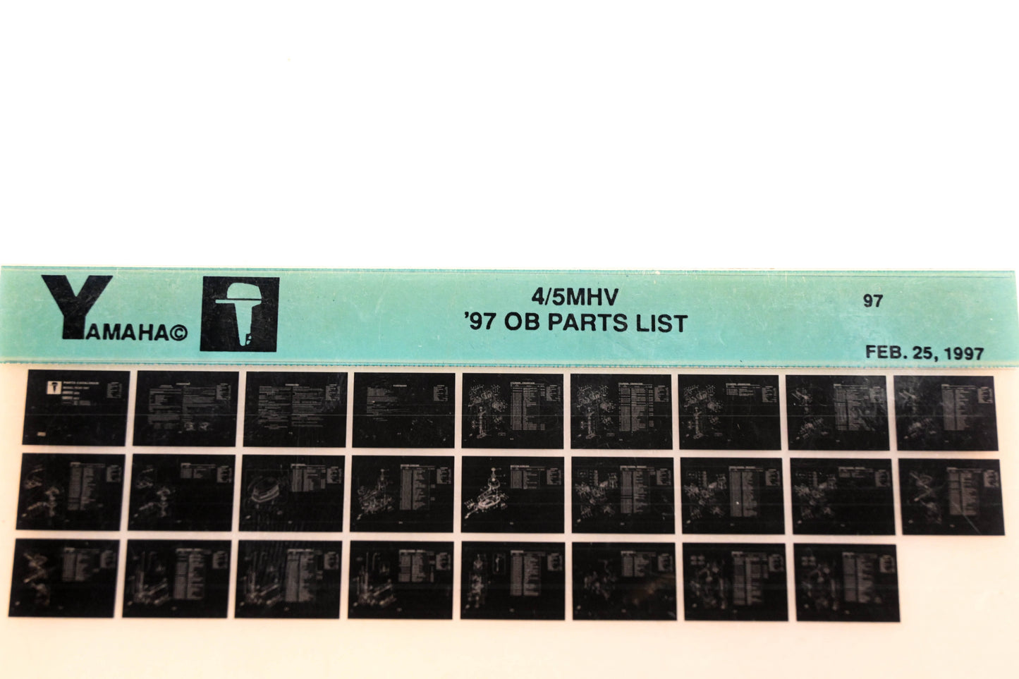 OEM Yamaha YN008-50 1997 4/5MHV Outboard Parts List Microfiche
