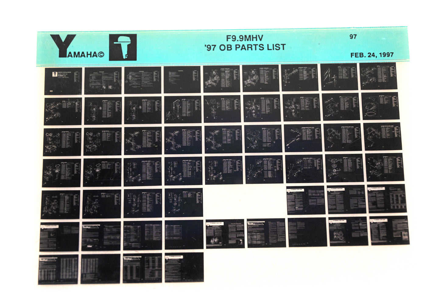 OEM Yamaha YN008-53 1997 F9.9MHV Outboard Parts List Microfiche