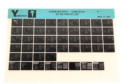 OEM Yamaha YN008-55 1997 9.9(MH/EH/ER)V -15(MH/EH)V Parts List Microfiche