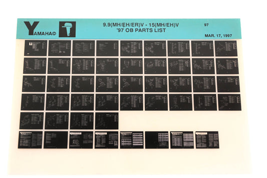 OEM Yamaha YN008-55 1997 9.9(MH/EH/ER)V -15(MH/EH)V Parts List Microfiche
