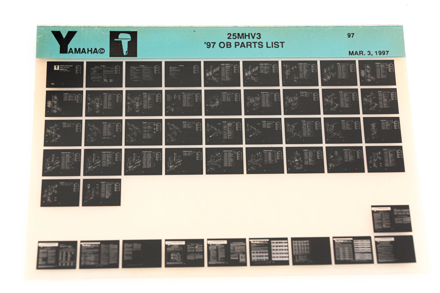 OEM Yamaha YN008-56 1997 25MHV3 Outboard Parts List Microfiche