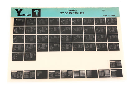 OEM Yamaha YN008-56 1997 25MHV3 Outboard Parts List Microfiche