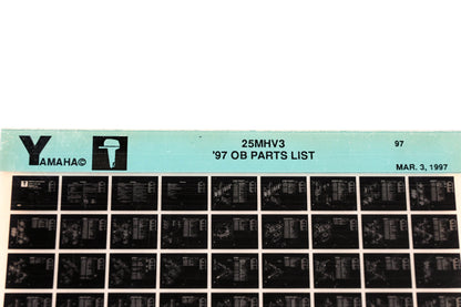 OEM Yamaha YN008-56 1997 25MHV3 Outboard Parts List Microfiche