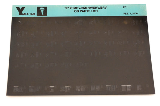 OEM Yamaha YN008-57 1997 20MHV/25MHV/EHV/ERV Parts List Microfiche
