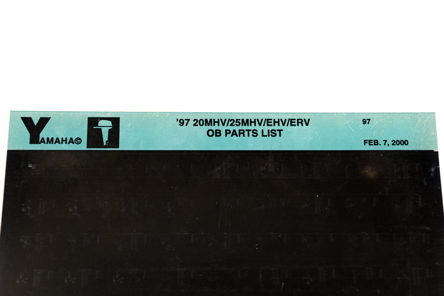 OEM Yamaha YN008-57 1997 20MHV/25MHV/EHV/ERV Parts List Microfiche