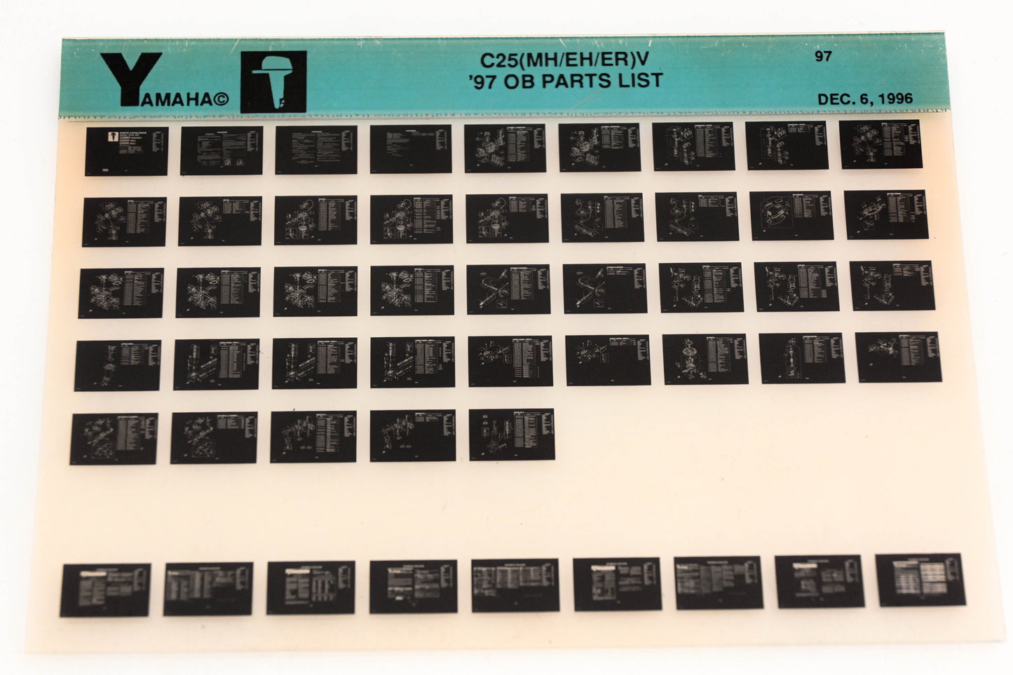 OEM Yamaha YN008-58 1997 C25(MH/EH/ER)V Outboard Parts List Microfiche