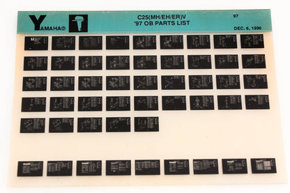 OEM Yamaha YN008-58 1997 C25(MH/EH/ER)V Outboard Parts List Microfiche