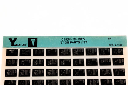 OEM Yamaha YN008-58 1997 C25(MH/EH/ER)V Outboard Parts List Microfiche