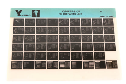 OEM Yamaha YN008-59 199*7 30(MH/ER/EH)V Outboard Parts List Microfiche