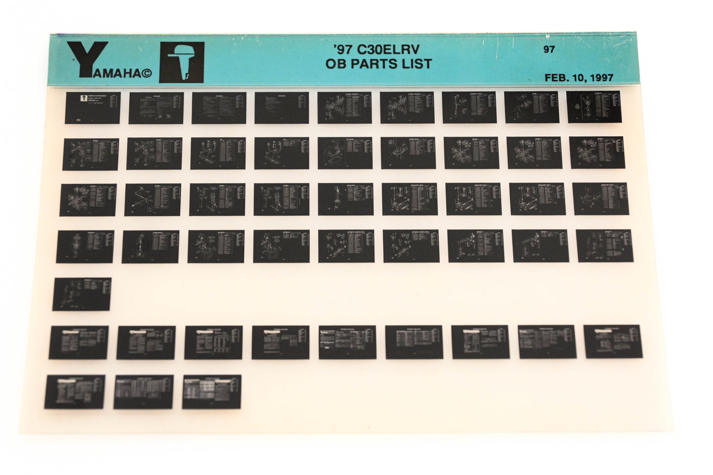 OEM Yamaha YN008-60 1997 C30ELRV Outboard Parts List Microfiche