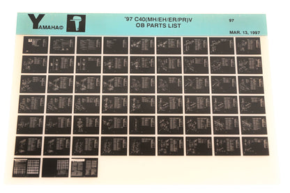 OEM Yamaha YN008-61 1997 C40(MH/EH/ER/PR)V Outboard Parts List Microfiche