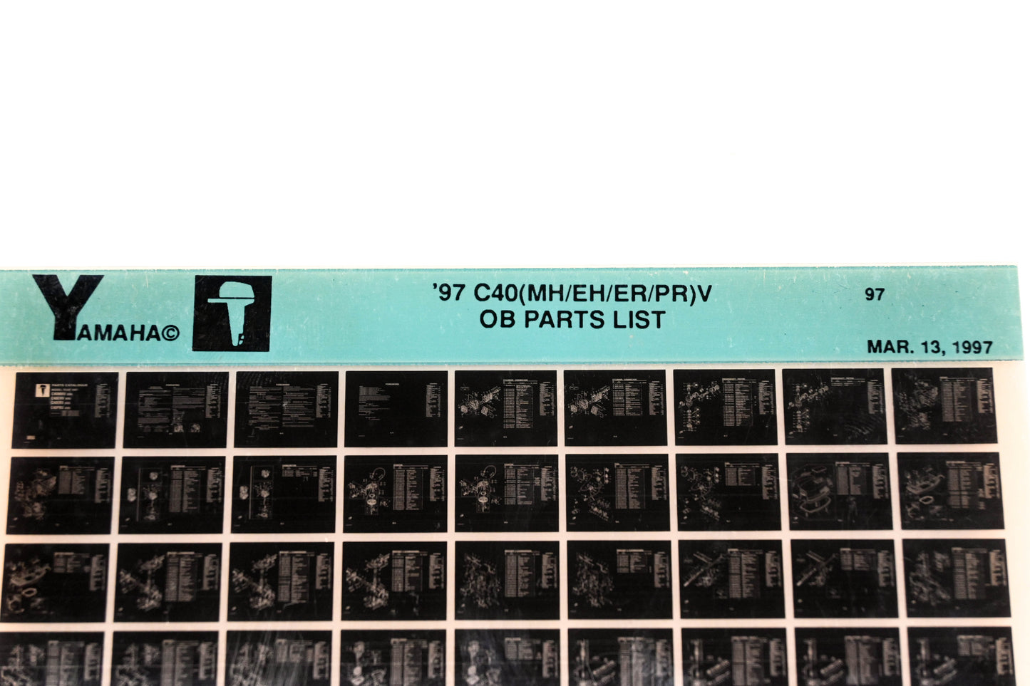 OEM Yamaha YN008-61 1997 C40(MH/EH/ER/PR)V Outboard Parts List Microfiche