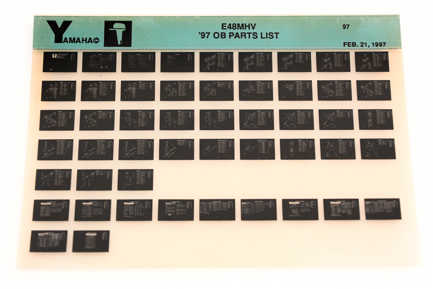 OEM Yamaha YN008-63 1997 E48MHV Outboard Parts List Microfiche