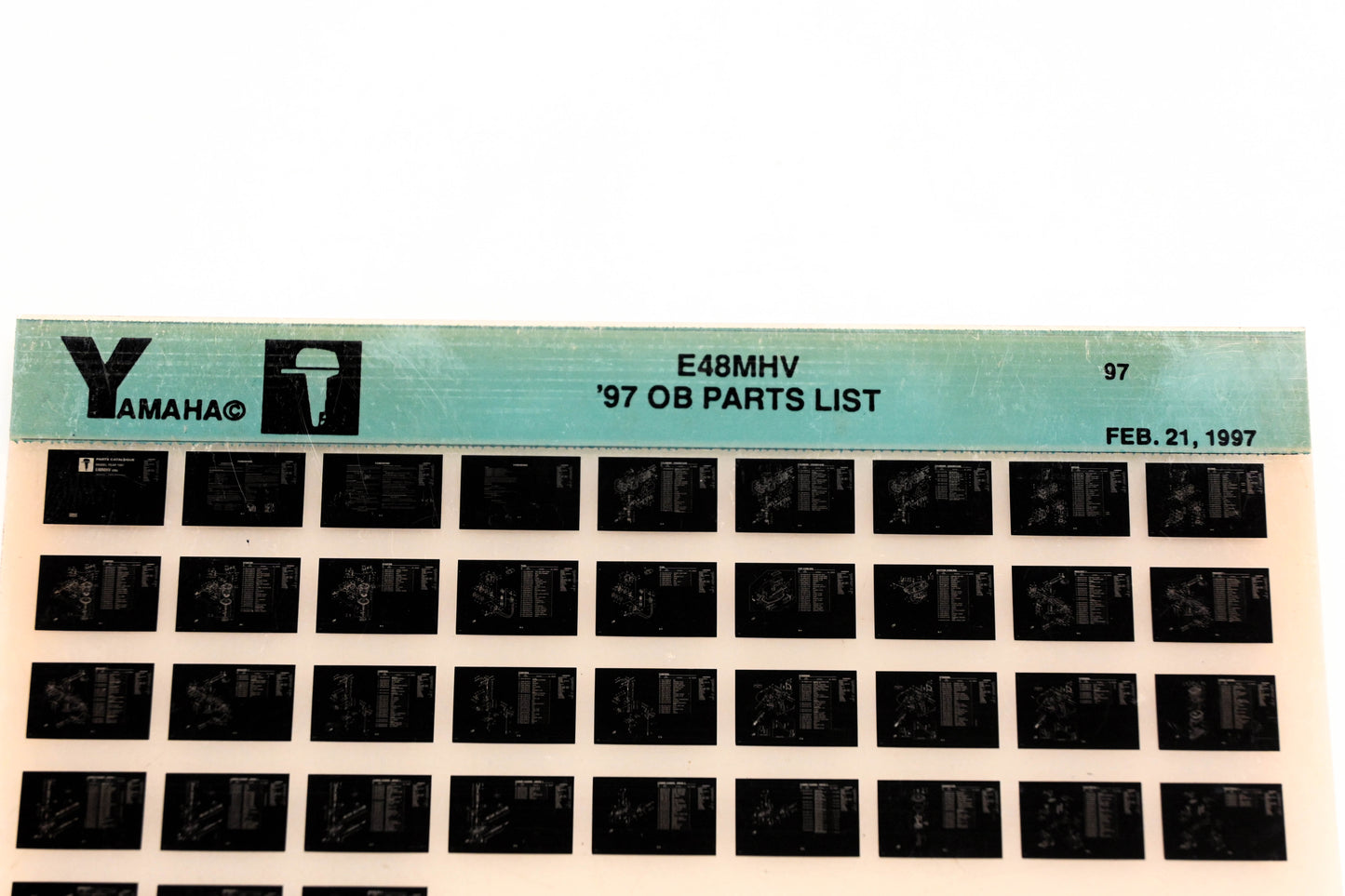 OEM Yamaha YN008-63 1997 E48MHV Outboard Parts List Microfiche
