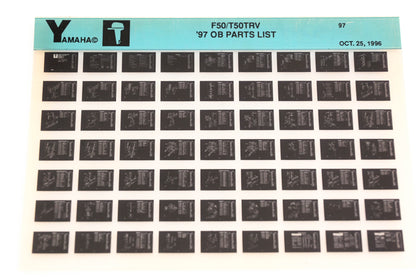 OEM Yamaha YN008-64 1997 F50/T50TRV Outboard Parts List Microfiche