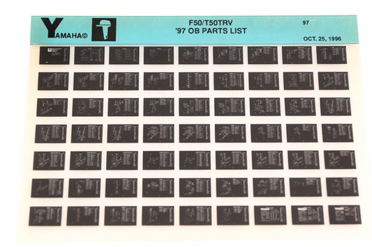 OEM Yamaha YN008-64 1997 F50/T50TRV Outboard Parts List Microfiche