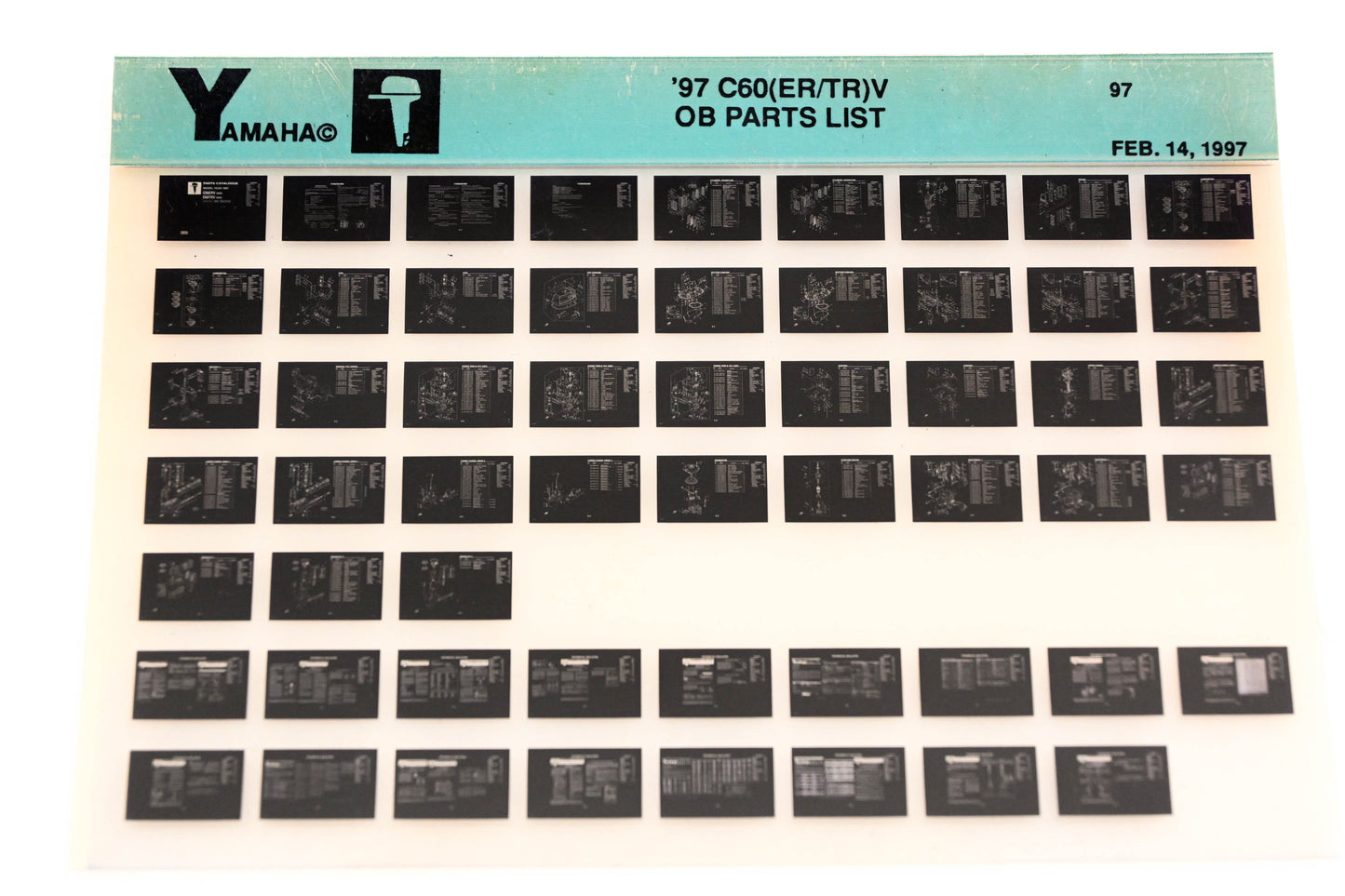 OEM Yamaha YN008-65 1997 C60(ER/TR)V Outboard Parts List Microfiche