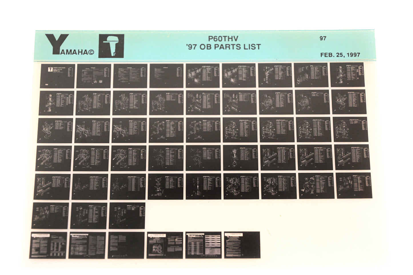 OEM Yamaha YN008-66 1997 P60THV Outboard Parts List Microfiche