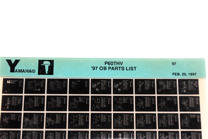 OEM Yamaha YN008-66 1997 P60THV Outboard Parts List Microfiche