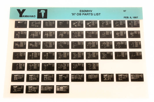 OEM Yamaha YN008-67 1997 E60MHV Outboard Parts List Microfiche