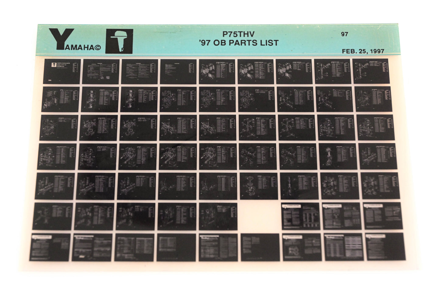 OEM Yamaha YN008-69 1997 P75THV Outboard Parts List Microfiche