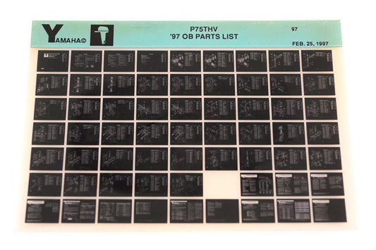 OEM Yamaha YN008-69 1997 P75THV Outboard Parts List Microfiche