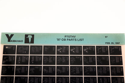 OEM Yamaha YN008-69 1997 P75THV Outboard Parts List Microfiche