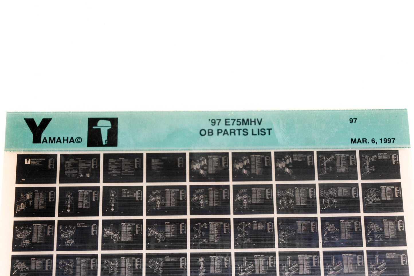 OEM Yamaha YN008-70 1997 E75MHV Outboard Parts List Microfiche