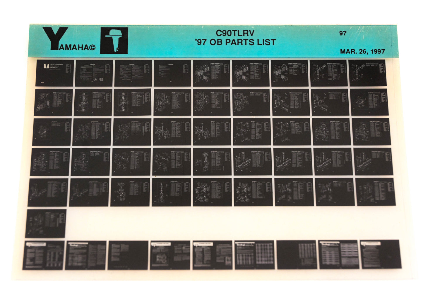 OEM Yamaha YN008-72 1997 C90TLRV Outboard Parts List Microfiche