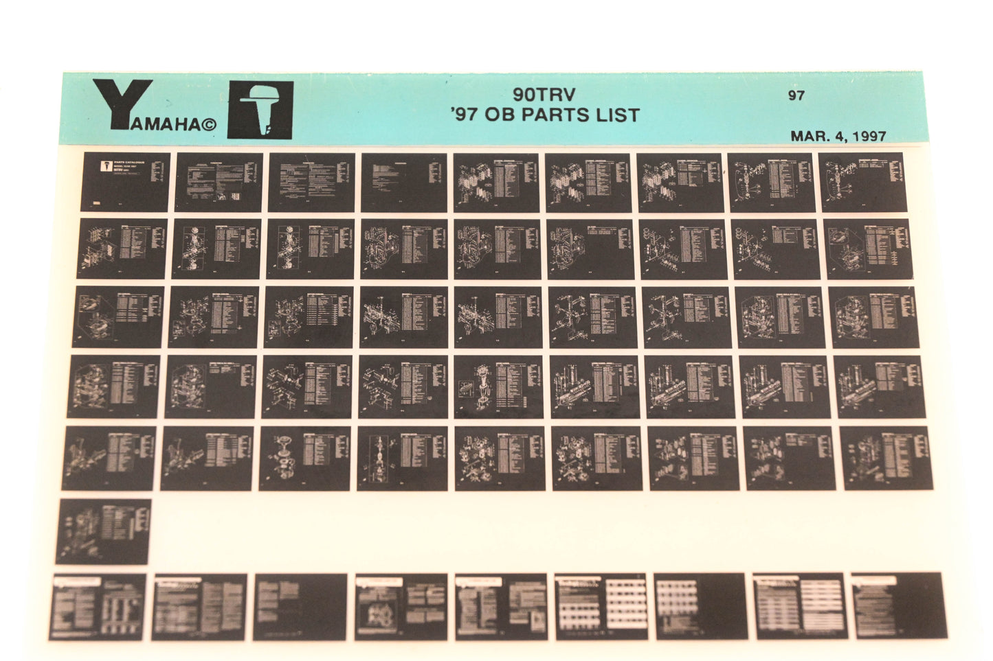 OEM Yamaha YN008-73 1997 90TRV Outboard Parts List Microfiche