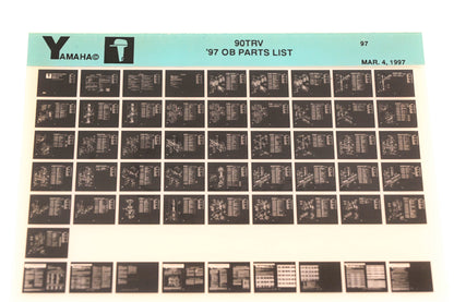 OEM Yamaha YN008-73 1997 90TRV Outboard Parts List Microfiche