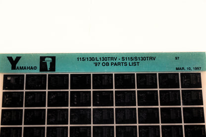 OEM Yamaha YN008-74 1997 115/130/L130TRV-S115/S130TRV Parts List Microfiche