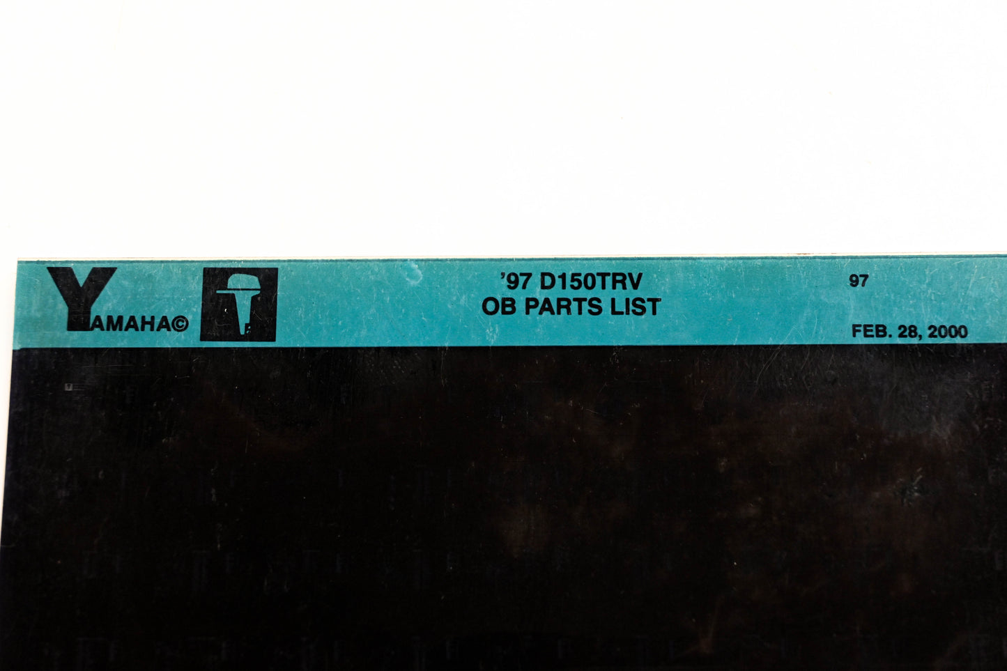 OEM Yamaha YN008-75 1997 D150TRV Outboard Parts List Microfiche