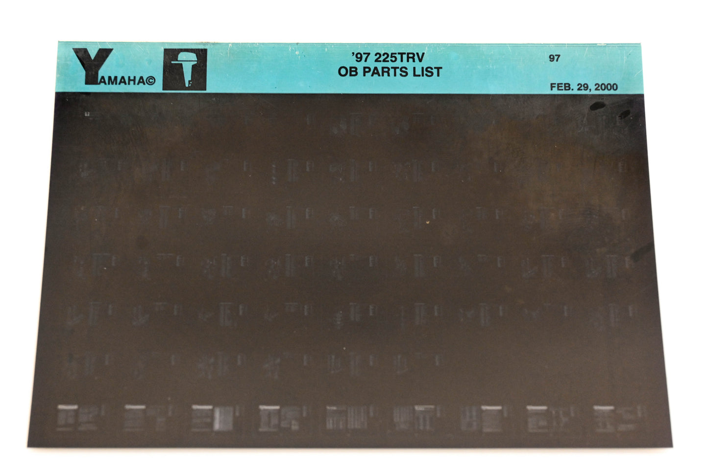 OEM Yamaha YN008-76 1997 225TRV Outboard Parts List Microfiche